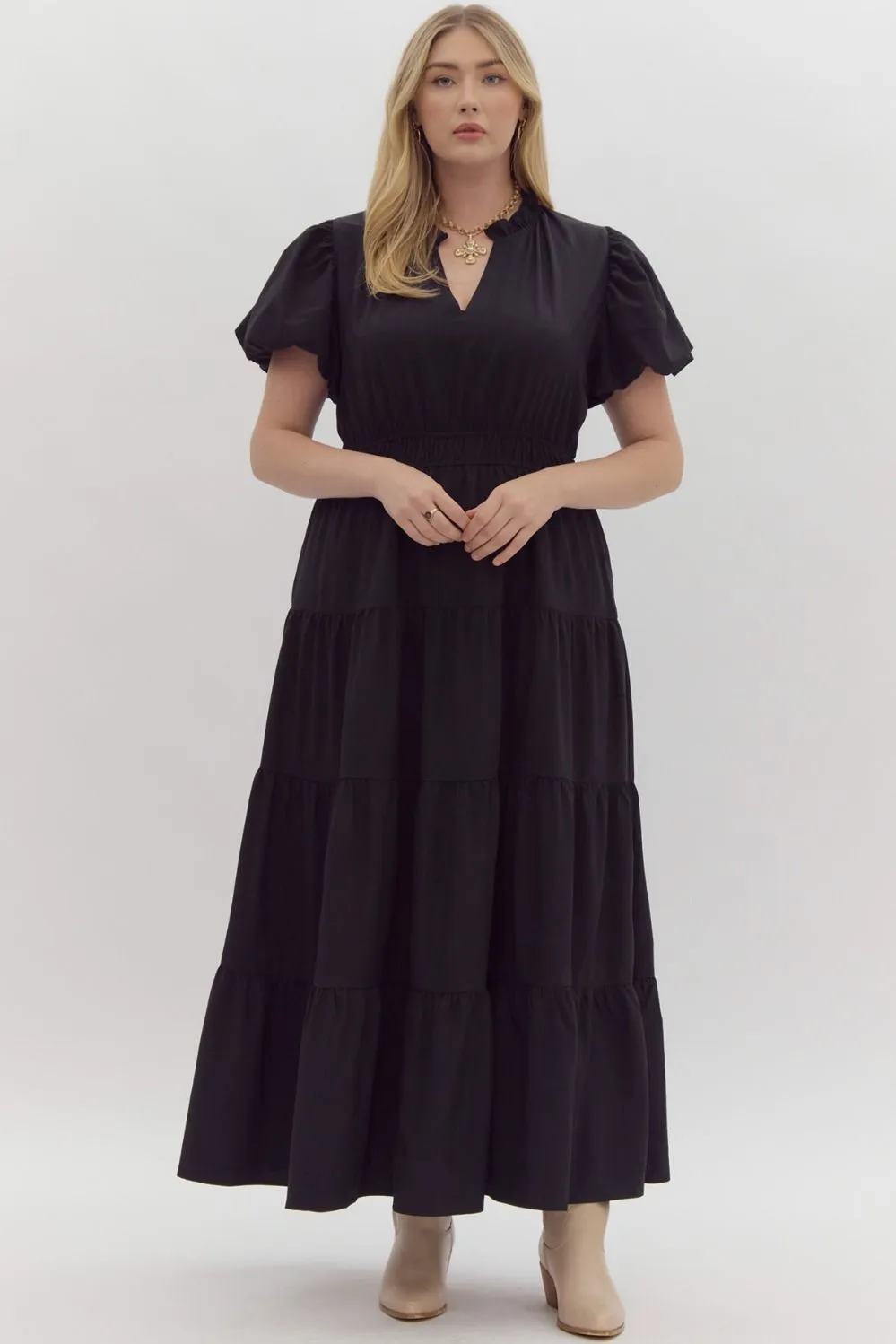 "Sunday Brunch" Maxi Dress (Black)