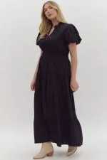 "Sunday Brunch" Maxi Dress (Black)