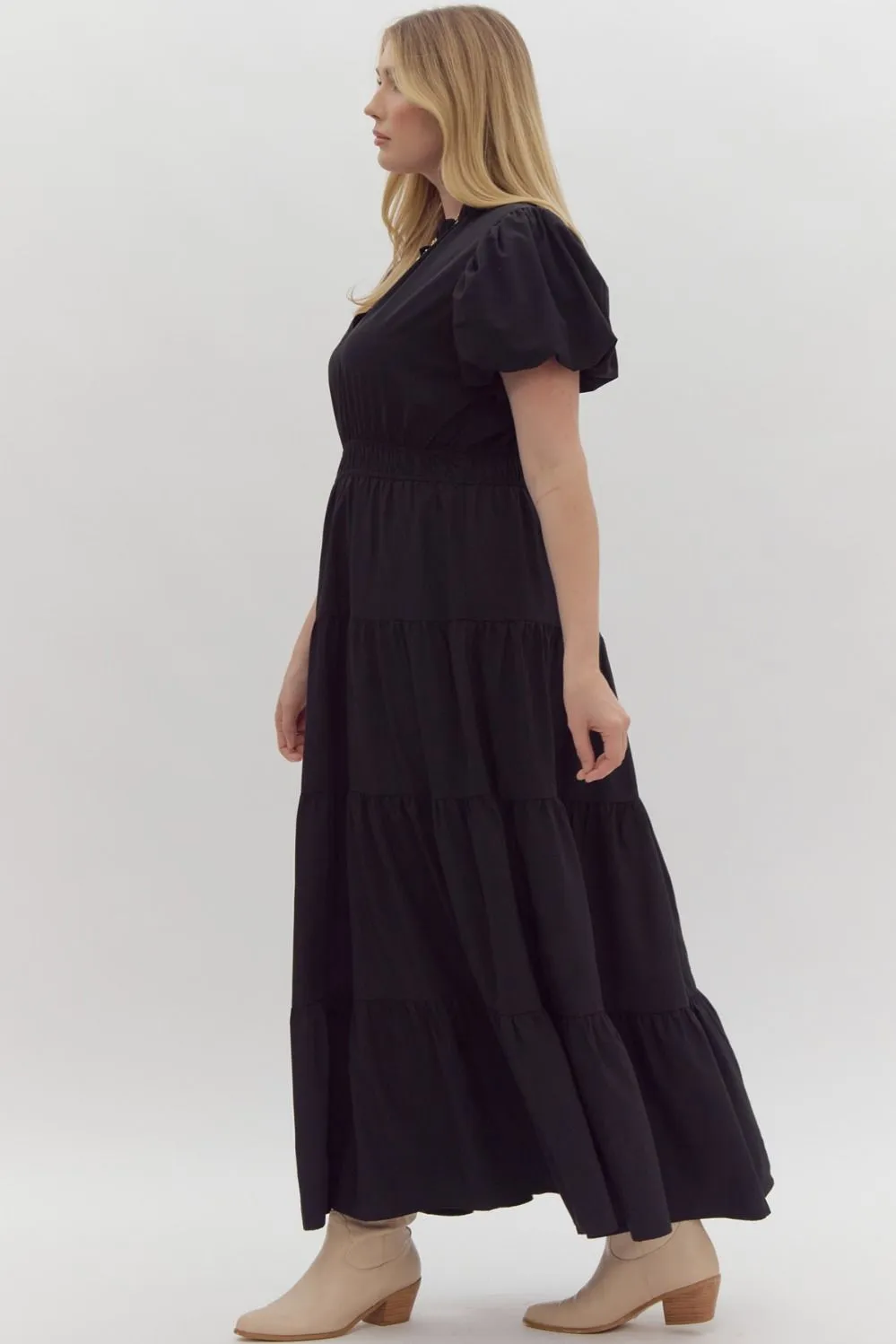 "Sunday Brunch" Maxi Dress (Black)