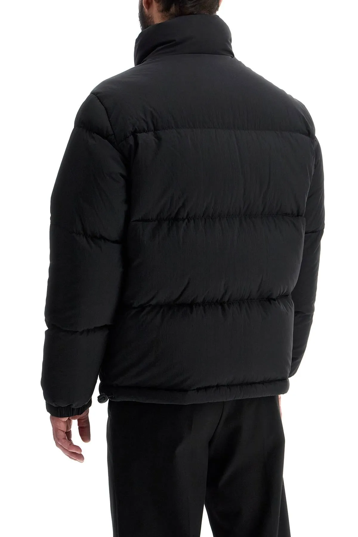 Regular Fit Black High Collar Padded Jacket