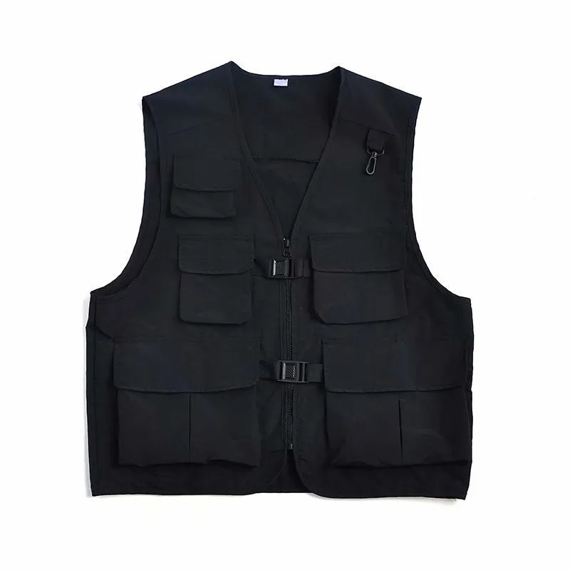 Riolio streetwear men outfits Workwear Vest Jacket Men's Ins Trendy Functional Multi-Pocket Waistcoat Sleeveless Vest Vest