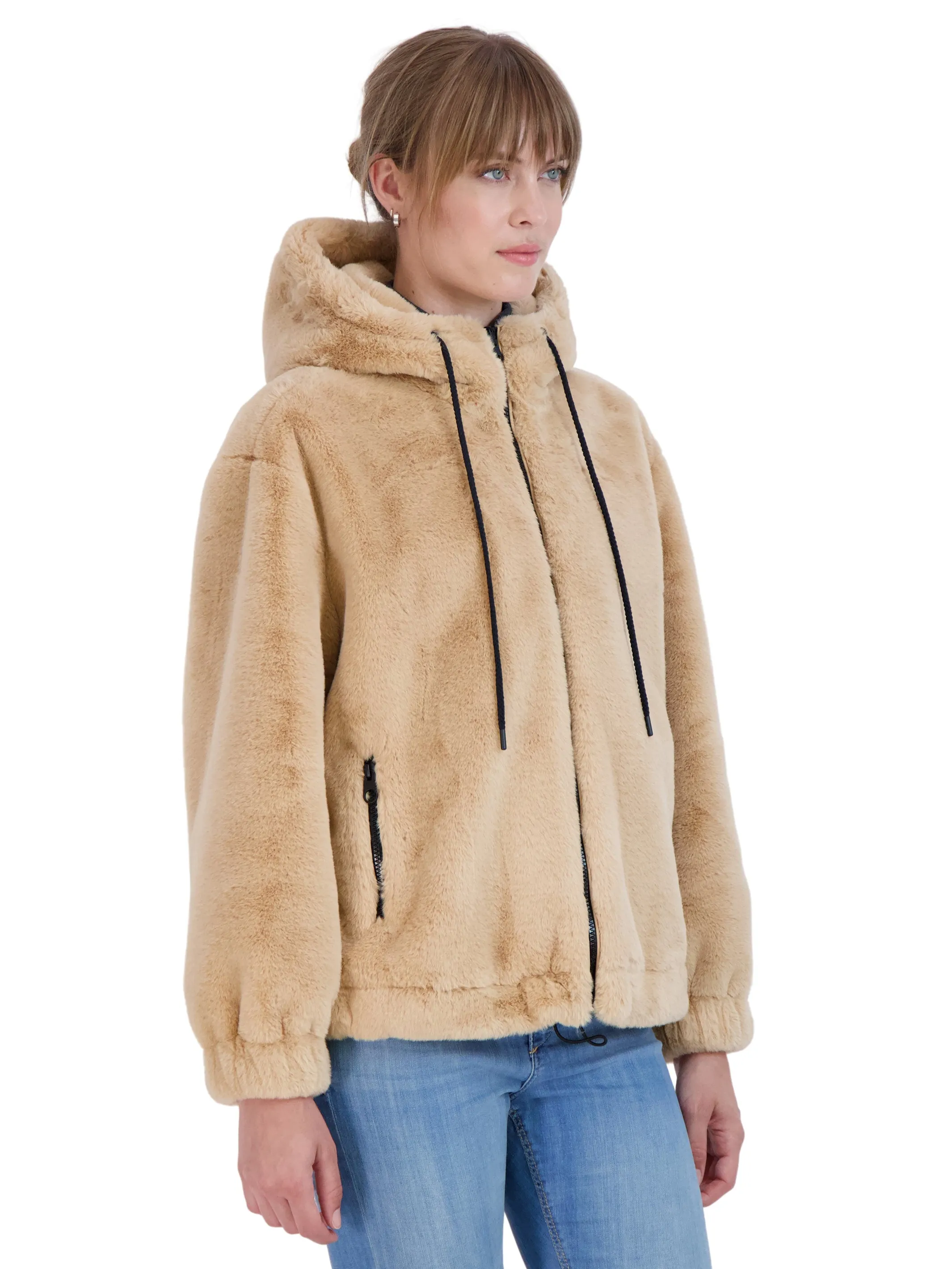 Sebby Junior's Reversible Faux Fur Hooded Bomber