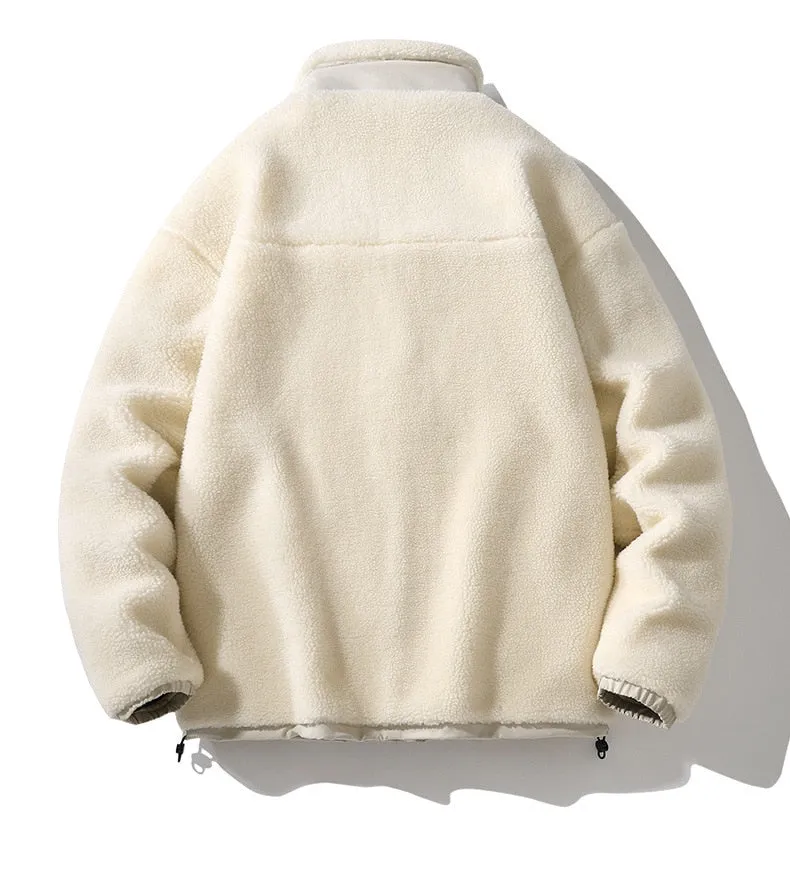 Sensir Autumn Winter Men's  jacket Lamb Fleece Plush Oversize Loose Couple