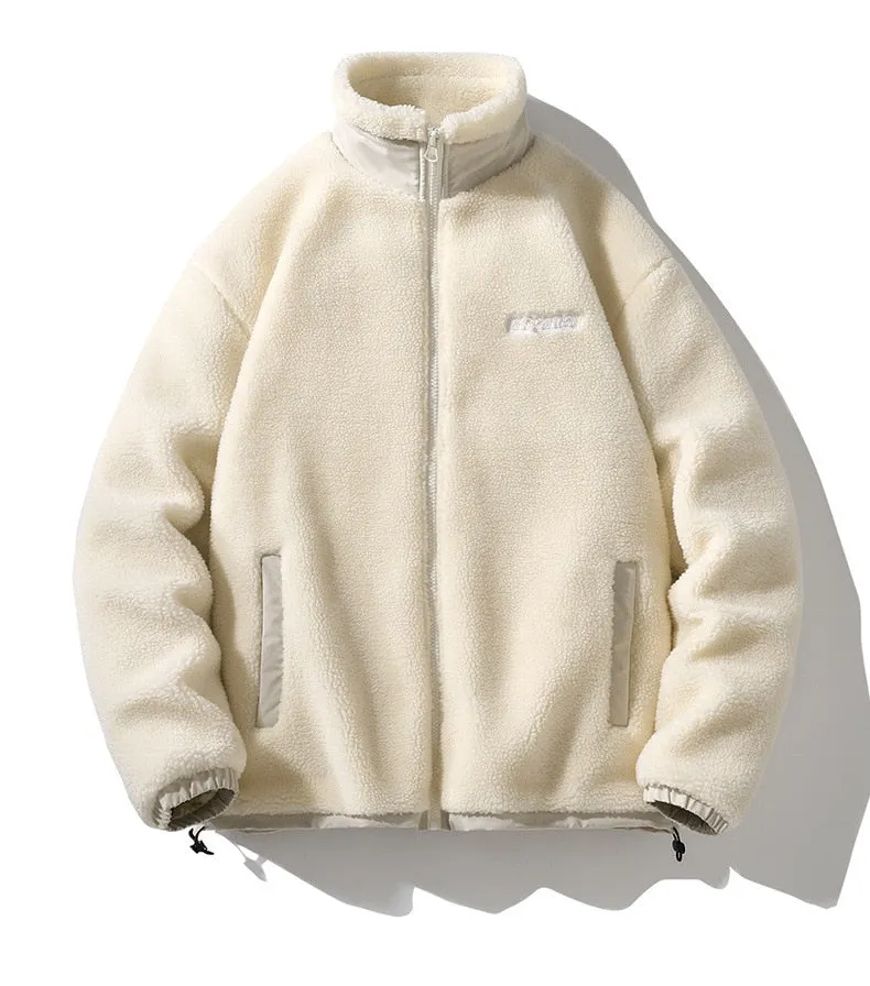 Sensir Autumn Winter Men's  jacket Lamb Fleece Plush Oversize Loose Couple