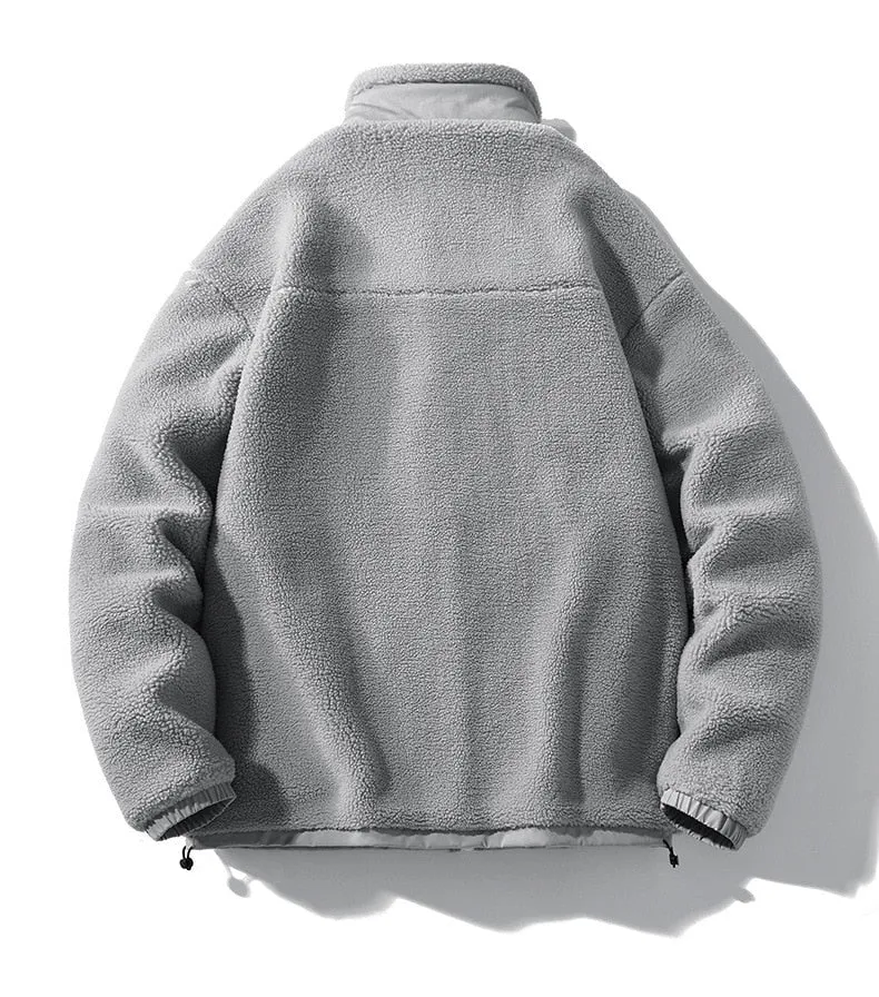Sensir Autumn Winter Men's  jacket Lamb Fleece Plush Oversize Loose Couple