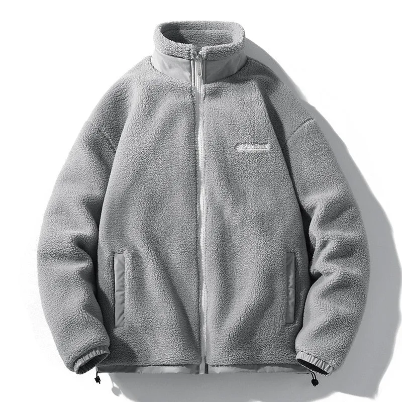 Sensir Autumn Winter Men's  jacket Lamb Fleece Plush Oversize Loose Couple