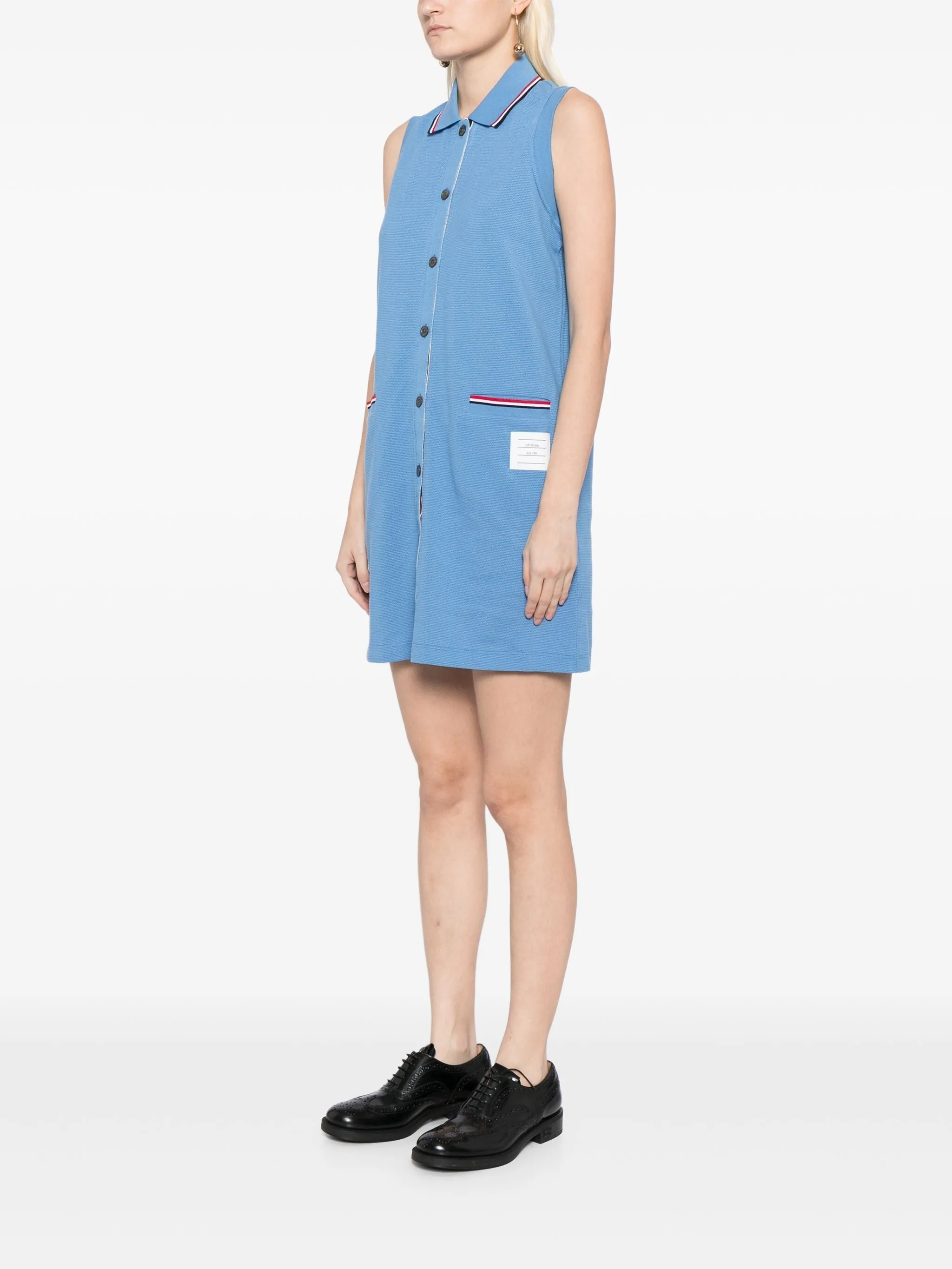 Sleeveless Point Collar Dress