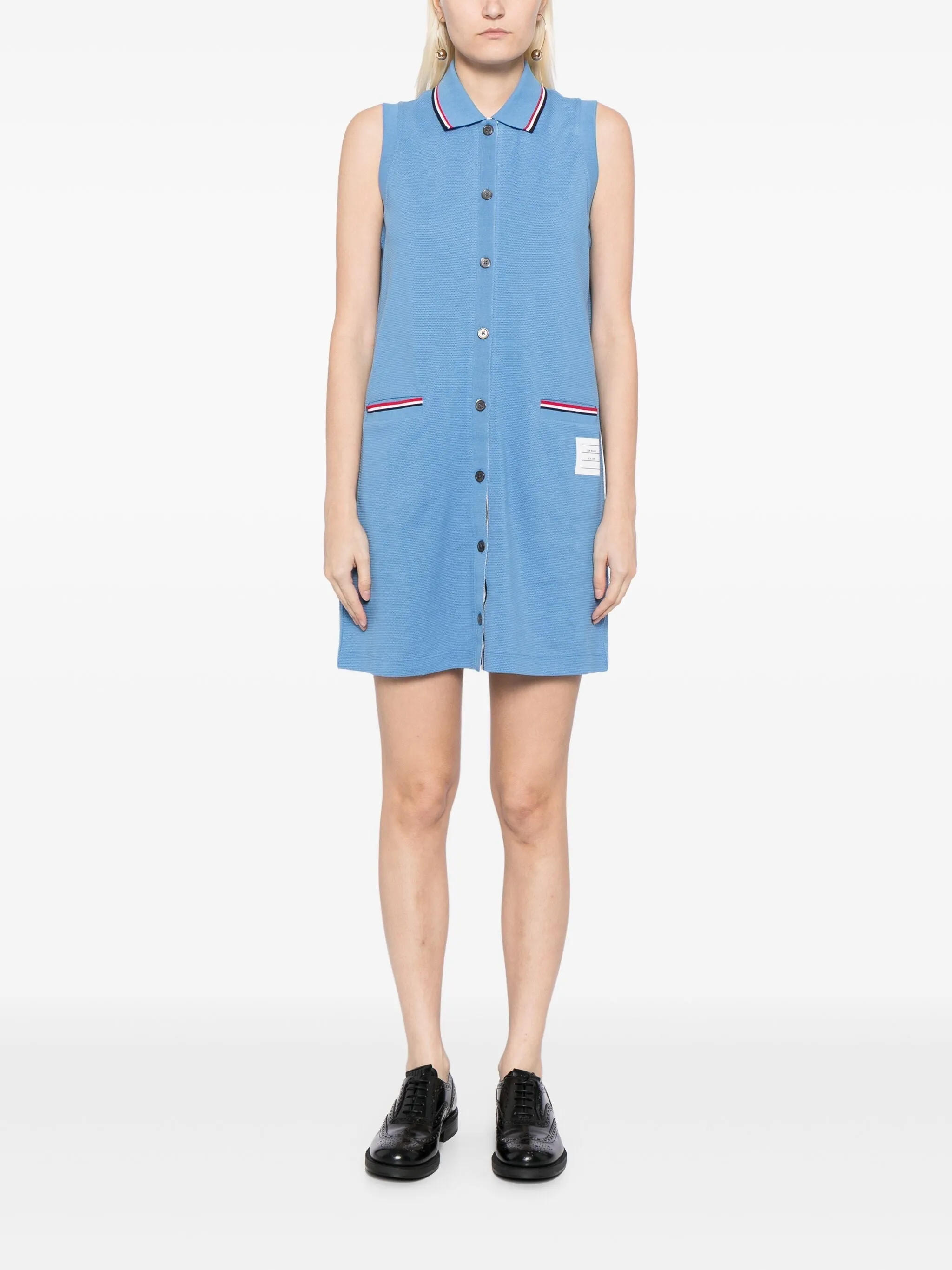 Sleeveless Point Collar Dress