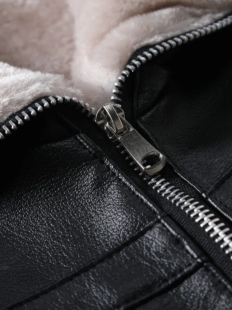 Soft Fleece Leather Jacket