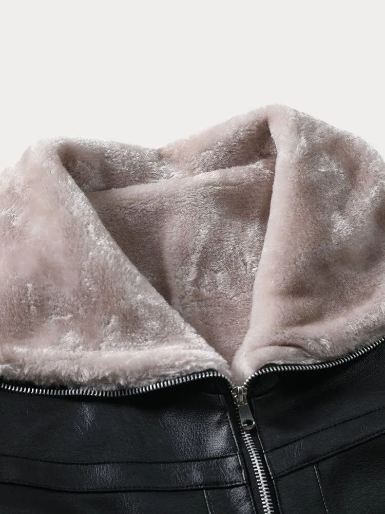 Soft Fleece Leather Jacket