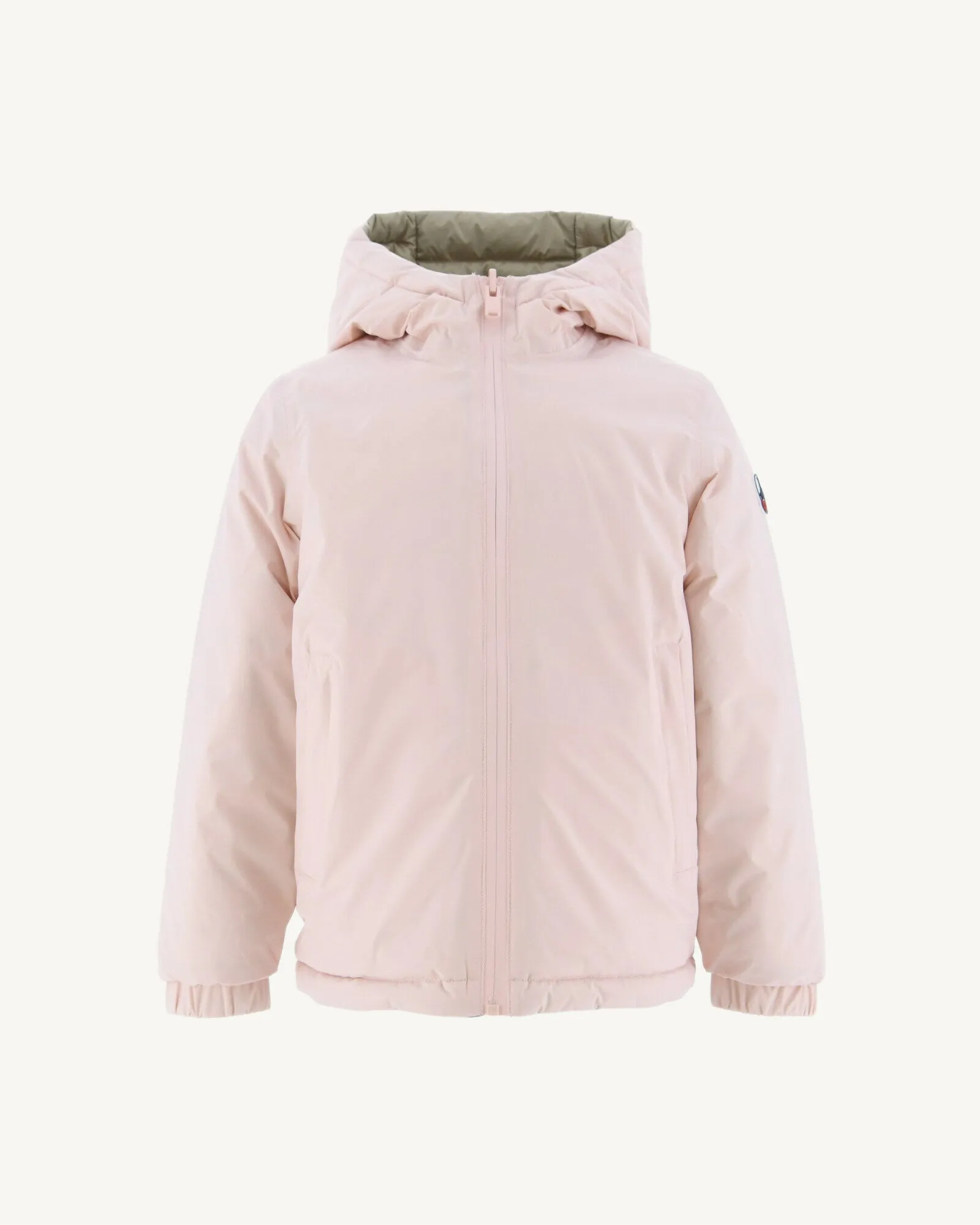 Soft pink/Beige children's Zurich reversible puffer jacket