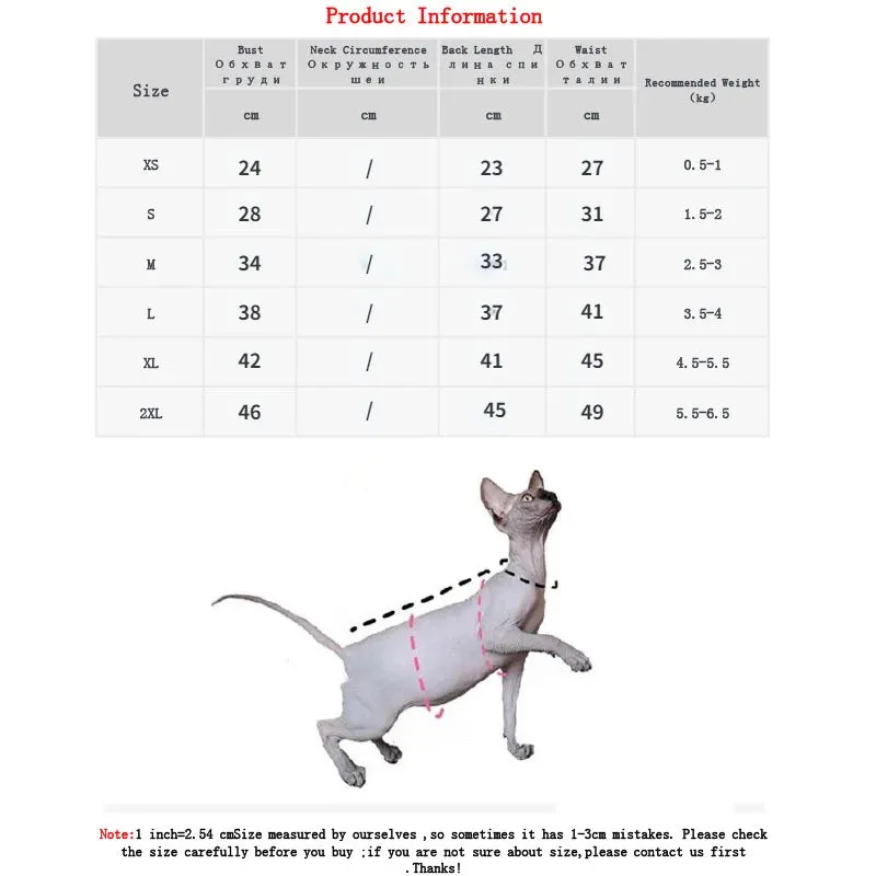 Sphynx Sweater Cat Clothes - Keep Your Hairless Cat Warm and Stylish with a Turtleneck Jacket - Fleece Winter Thickening for Maximum Comfort - Elegant Outwear for Sphynx Cats