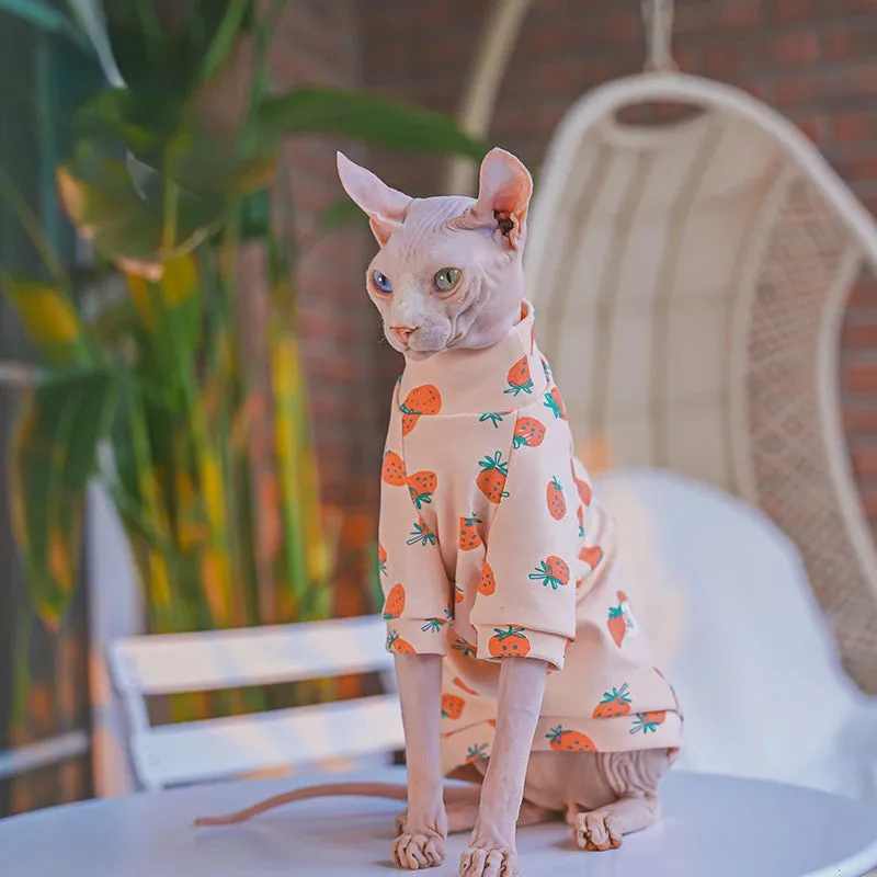 Sphynx Sweater Cat Clothes - Keep Your Hairless Cat Warm and Stylish with a Turtleneck Jacket - Fleece Winter Thickening for Maximum Comfort - Elegant Outwear for Sphynx Cats