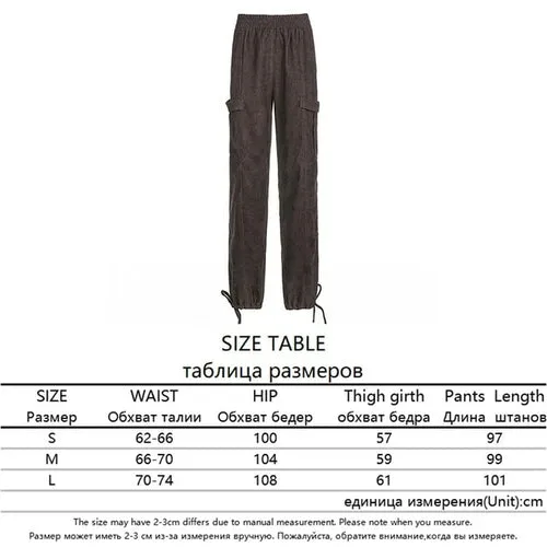 Streetwear High Waist Corduroy Brown Pants