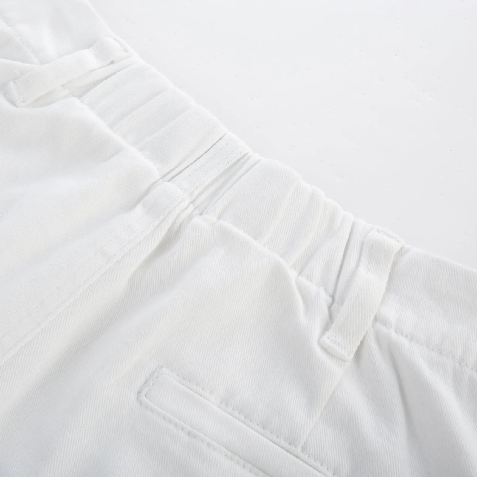 Vintage Straight Leg High Waisted Elastic Waist Multi-Pocket Flare Denim Pants