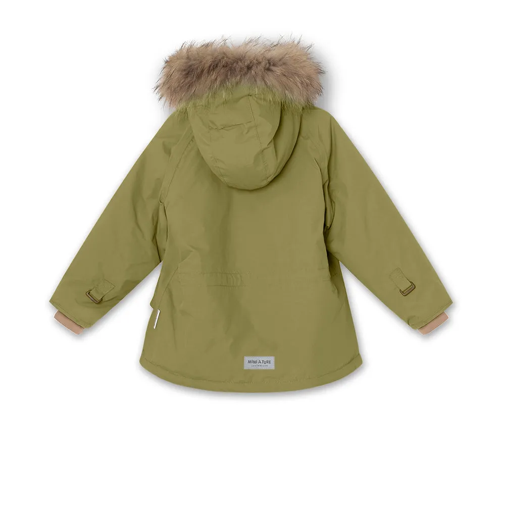 Wally Fleece Lined Winter Jacket Fur. GRS Mosstone