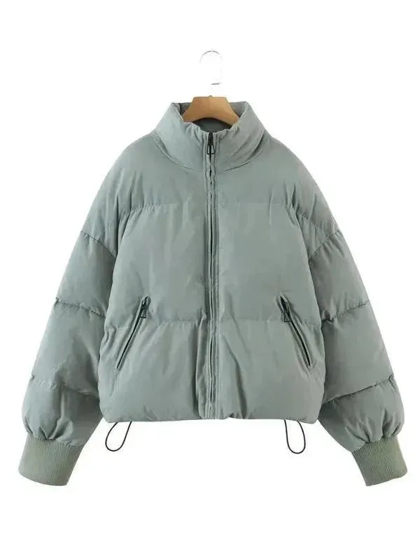 Women Casual Stand Collar Puffer Jacket