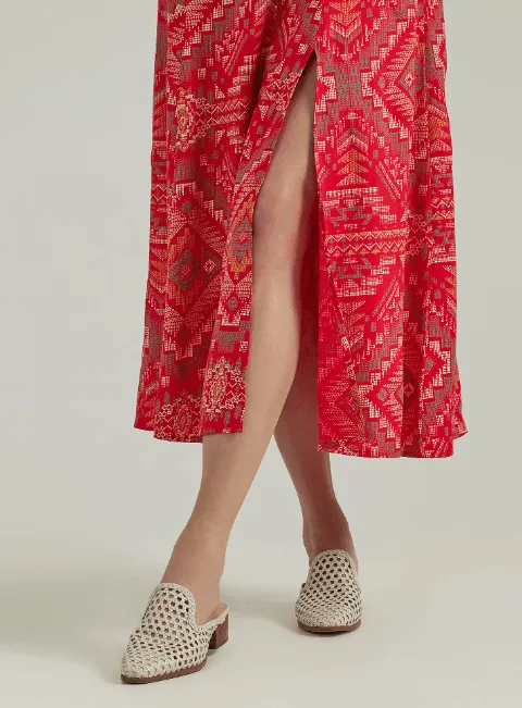 Wrangler Women's Red Southwestern Print Strappy Maxi Dress 112347177