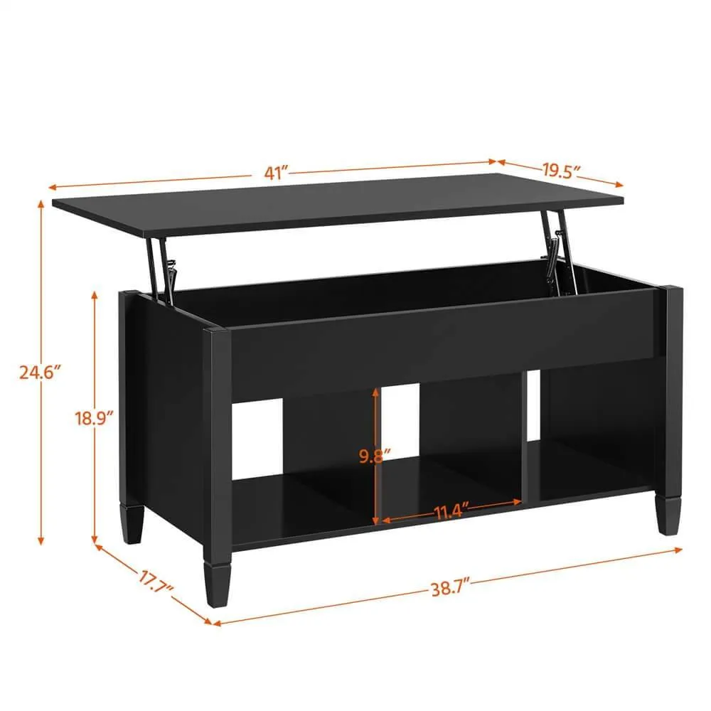 Yaheetech Minimalist Lift Top Coffee Table Black